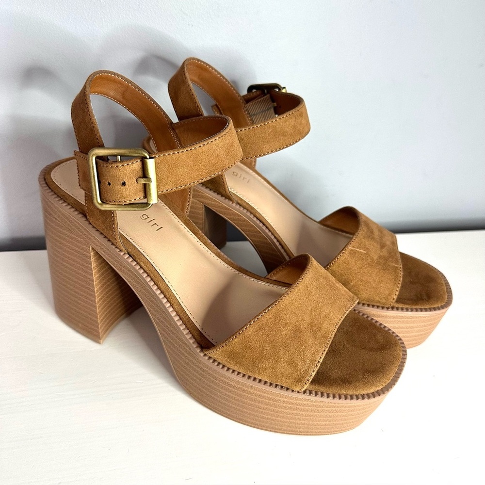 Madden Girl - Women’s, Goldie, Chunky Sandal, Platform, Block Heel, Tan, Size 9